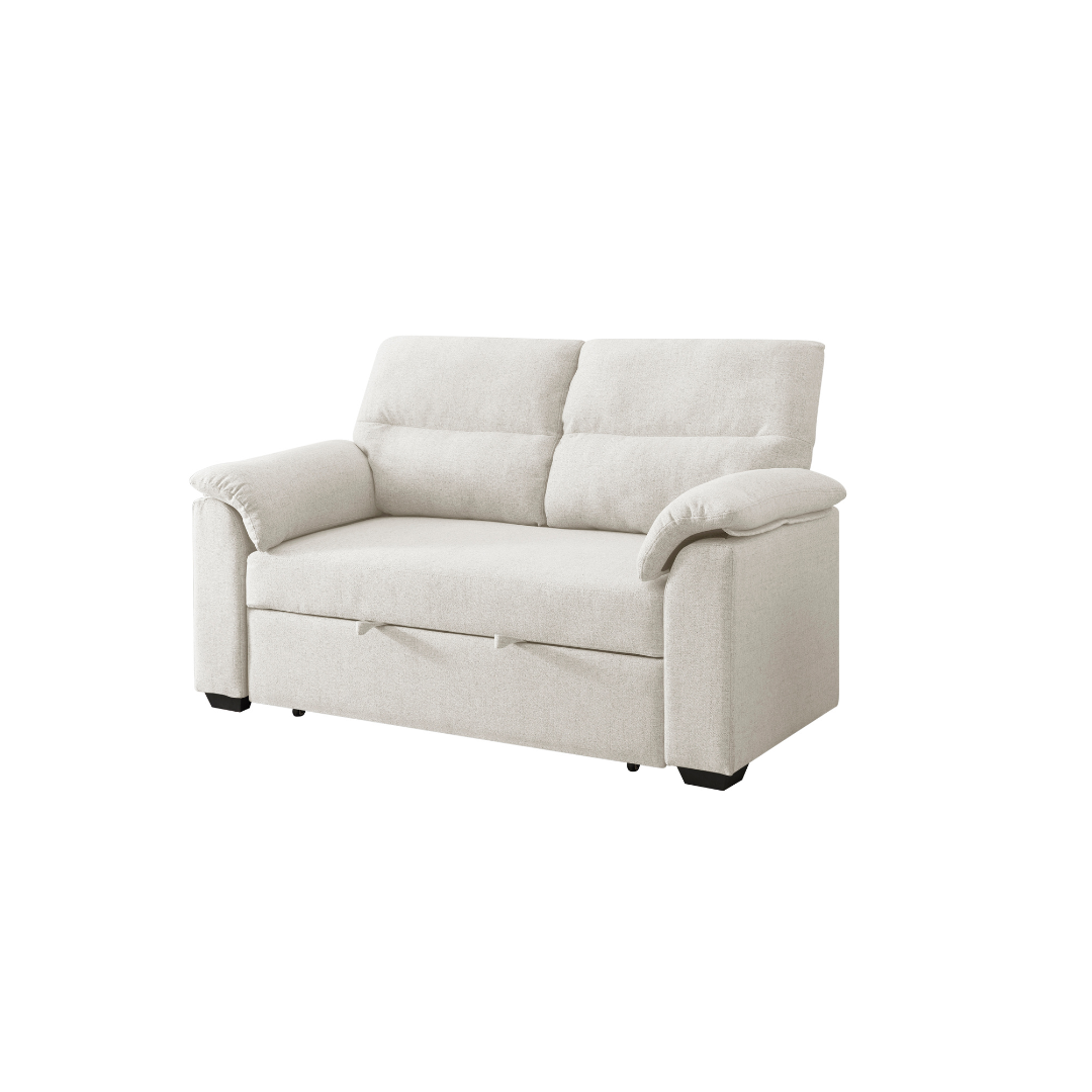 2 Seater Sofabed - Light Beige/Off-White