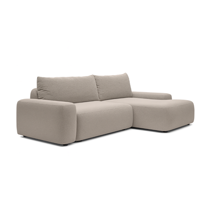 Corner Sofa Bed with Chaise Right – Light Beige