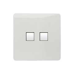 2 Gang PC Ethernet Socket CAT 5E - White
