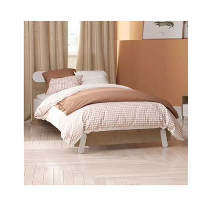 Single Bed – Brown & White