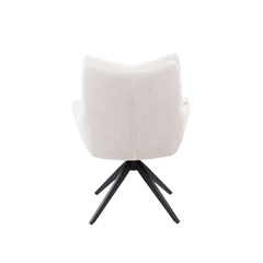 Swivel Dining Chair – White Fabric