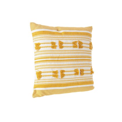 Yellow Cotton Padded Decorative Cushion