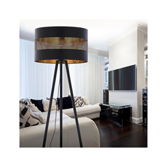 Tago Black Floor Lamp – Black & Gold