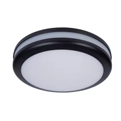 Plastic Ceiling Light IP54 Black E27 x 2