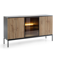 Sideboard 3 Doors - Wotan Oak and Black