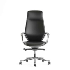 Office Chair Aluminium & Leather – Black