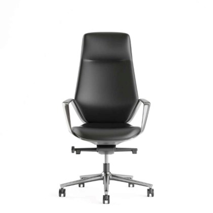 Office Chair Aluminium & Leather – Black