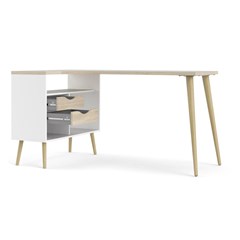 Oslo Office Desk - White & Oak