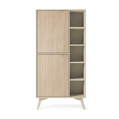 Bookshelf Cabinet - Chevron Scandi & Beige