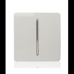 Trendi 1 Gang Modern Glossy Screwless Doorbell Auto Retractive Switch White