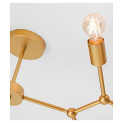 Ceiling Lamp Brass Gold - 8-Light Fixture for E27 LED Bulbs