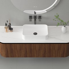 Bathroom Vanity Unit Dark Walnut 120cm - Sintered Top and Basin