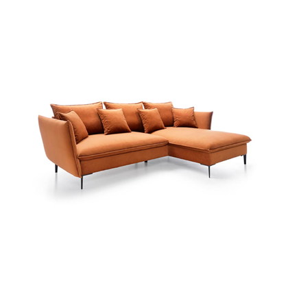 Corner Sofabed with Chaise Right 258cm – Orange