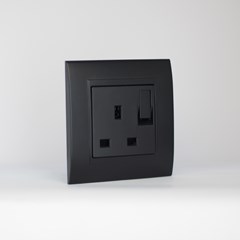 1 Gang 13AMP Socket Black Matte Series