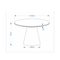 Arani Round Table – Beige Marble & Walnut