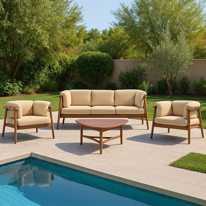 3-Seater Sofa Set of 4 with Cushions