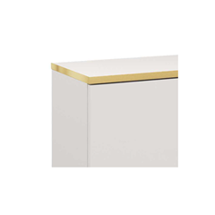 TV Unit with Gold Legs – White