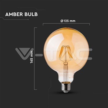 LED Bulb 6W E27 Amber Cover Filament