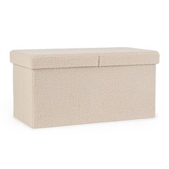 Beige Fold Store Pouf