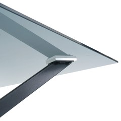 Dining Table 180x90x75cm - Black Glass