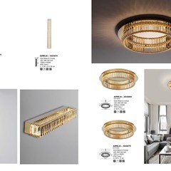 Ceiling Light Aurelia with Gold Metal Crystal Design