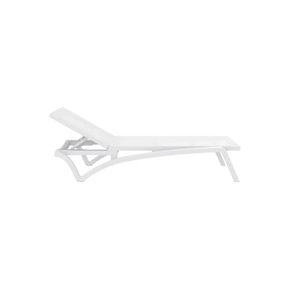 White 5-Position Reclining Sun Lounger