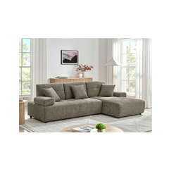 Corner Sofabed Set – Right, Brown