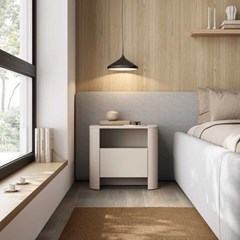 Nightstand 1 Shelf 1 Door – Cashmere