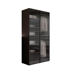 Wardrobe with Milled Glass - Black