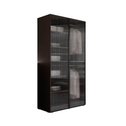 Wardrobe with Milled Glass - Black