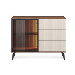 Showcase Sideboard with Drawers – Cashmere & Walnut