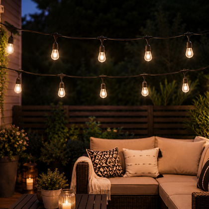 String Light with 15 Holders 15m – Black