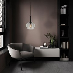 Glass Pendant Light E 27 Max 40w Smokey Grey
