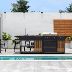 Outdoor Kitchen Unit With Grill