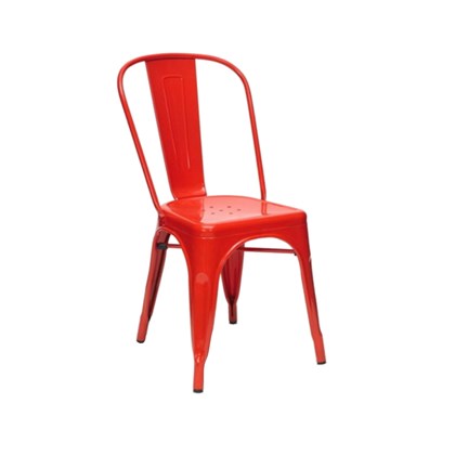 Industrial Metal Chair Red