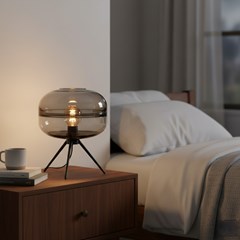 Table Lamp – Iron & Glass Black
