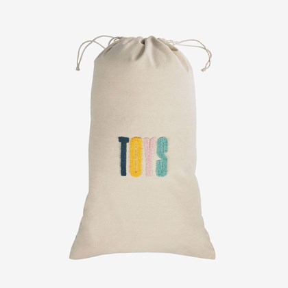 Toy Bag with Yellow and Pink Letters