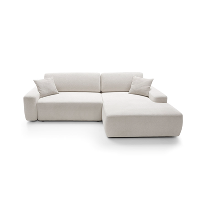 Corner Sofa Bed with Chaise Right 264cm – White
