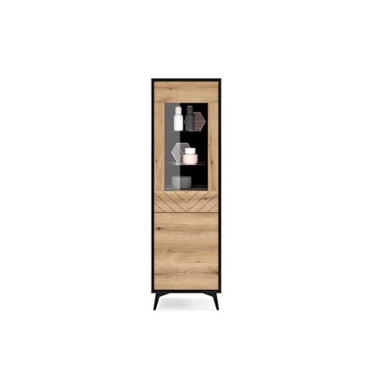 Showcase Cabinet - Oak & Black