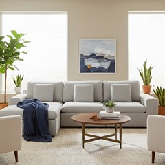 2-Seater Sofa with Adjustable Chaise Longue - Grey