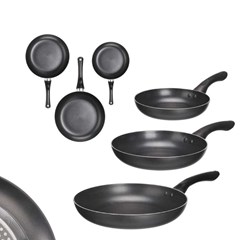 Set of 3 Frypans – Aluminium Black