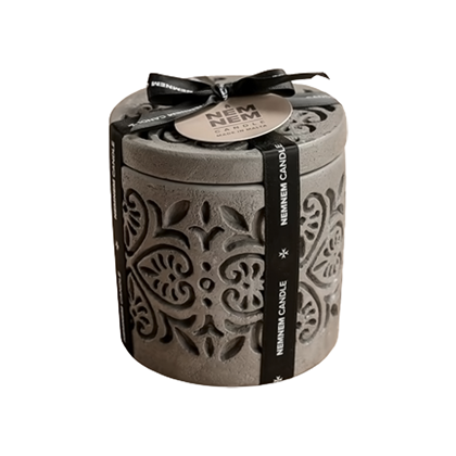 Maltese Heart Tile Large Cylinder Candle Jar - Grey Mixed Berries