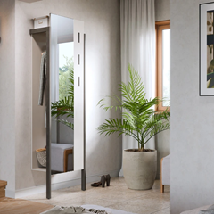 Hallway Cabinet with Mirror - Cashmere