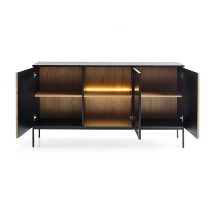 Sideboard 3 Doors - Wotan Oak and Black