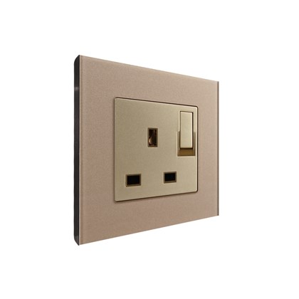 2 Gang 13Amp Socket Gold Temp Glass