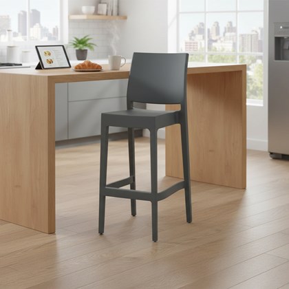 Dark Grey Modern Bar Stool 75 cm