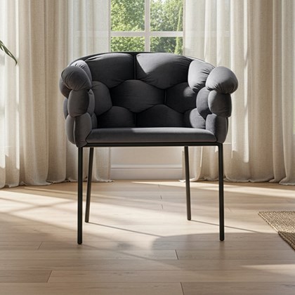 Lounge Chair Velvet Dark Grey