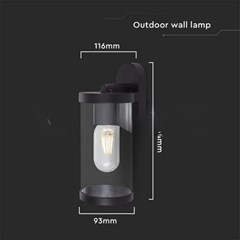 Wall Lamp Holder Clear Pc Black Body