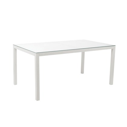 Aluminium Glass Table 160x90cm White