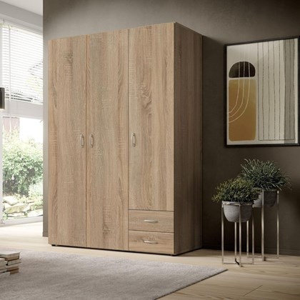 Wardrobe Cabinet 3-Door - Oak